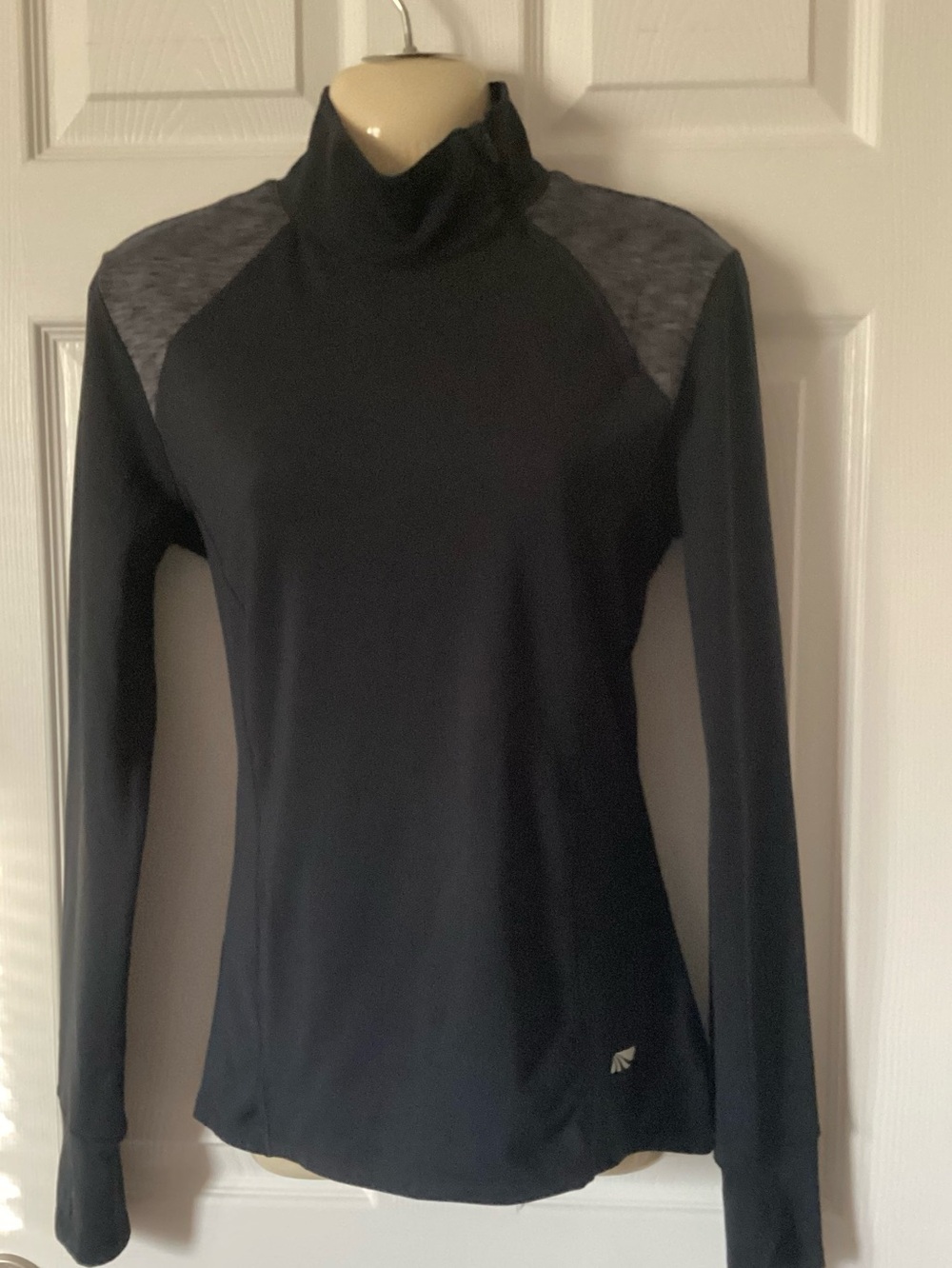 Marika Tek pullover athletic shirt S black dry-wik performance top EUC high neck